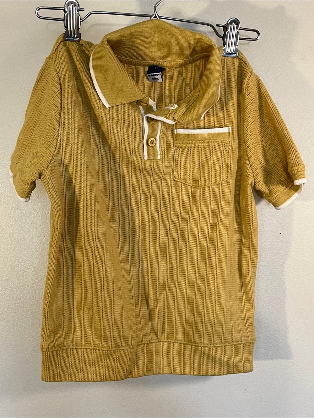 Old Navy Yellow Short-Sleeve Polo with White Trim - Kids